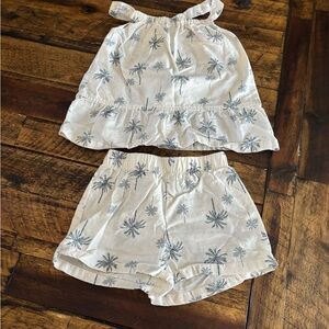 Carter's Cream and Gray Palm Tree Kids Matching Set